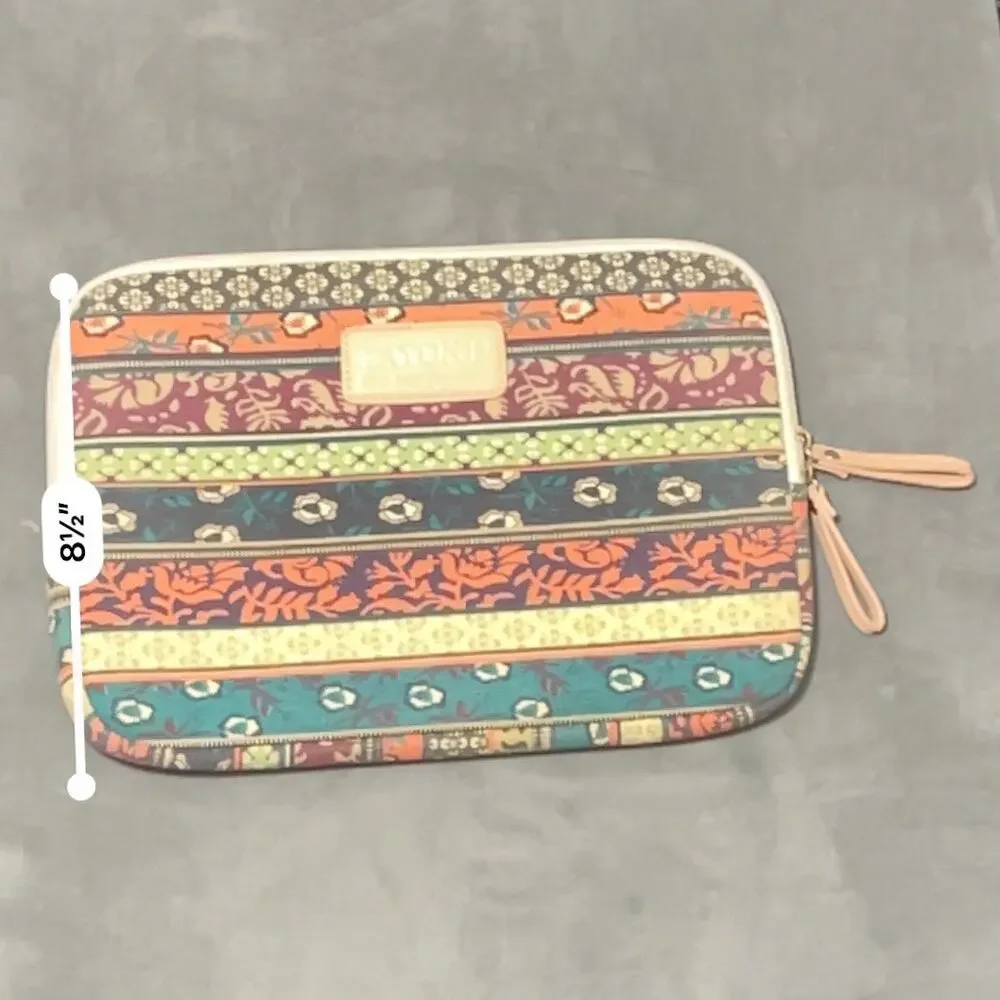 Kayond Canvas Laptop Tablet iPad Zip Up Sleeve Case Multicolor Boho Print